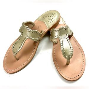 Jack Rogers Gold Leather Women's Sandals